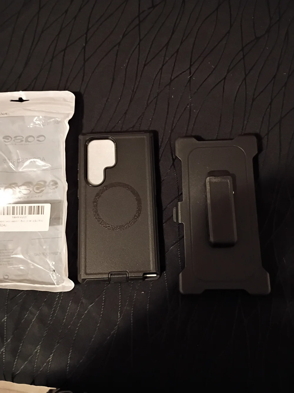 Galaxy S24 Black Phone Case with Belt Clip and Magnetic Ring